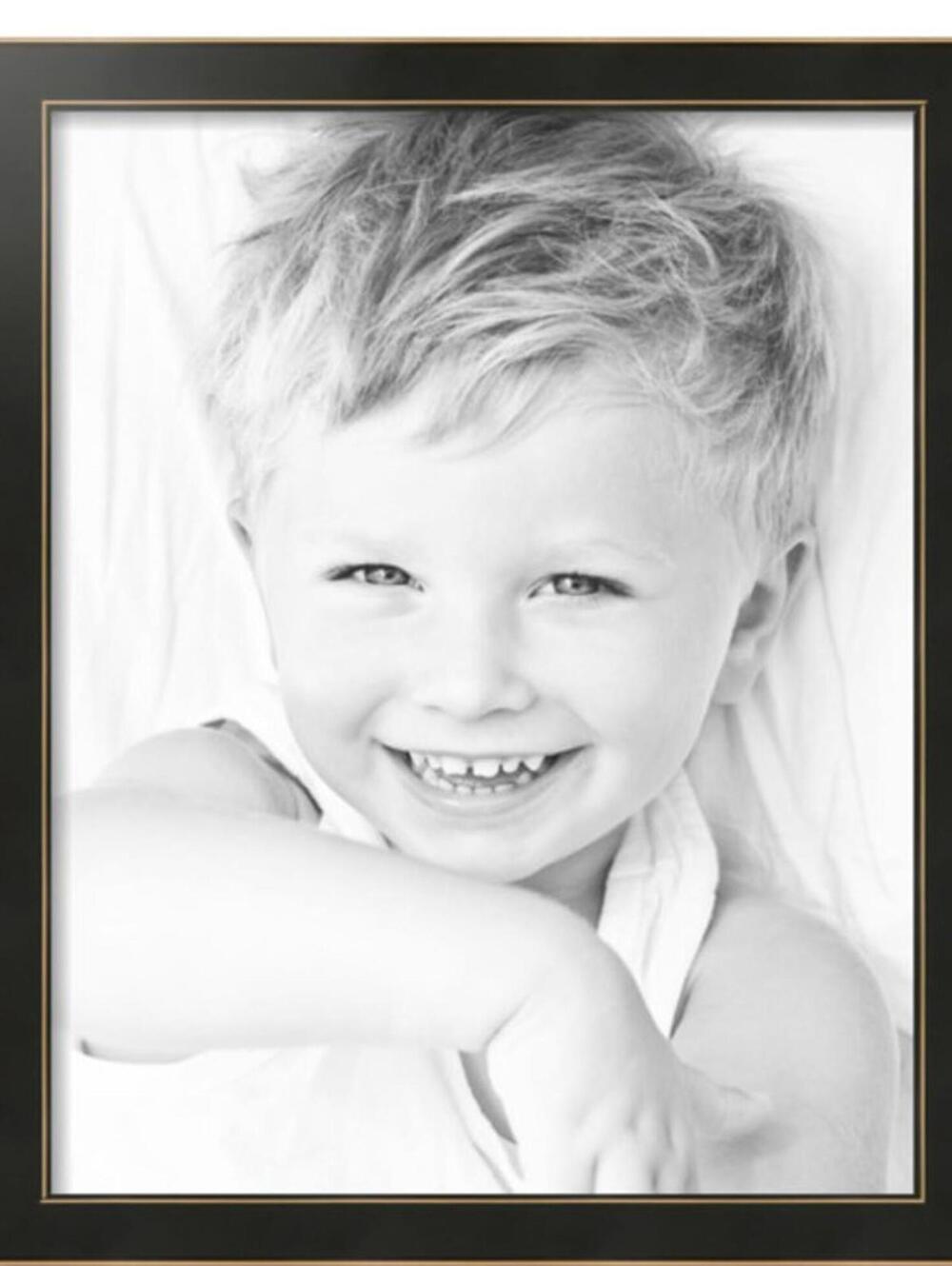 *20X26 WOOD PICTURE FRAME-BLACK/GOLD-MADE IN USA